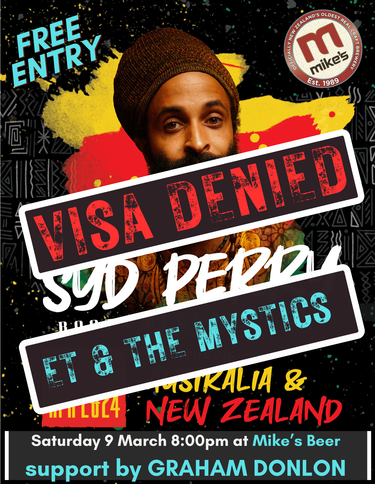 Hasta la Rasta: Jamaican Syd Perry’s New Zealand Tour halted by Visa Issue